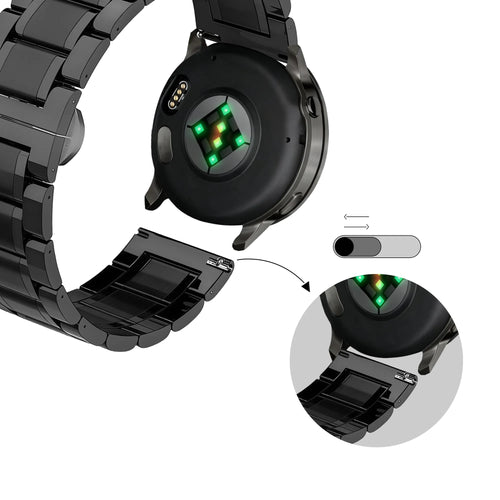 Bandz Garmin Forerunner 70 Steel Link Strap 'Deluxe' (Black)