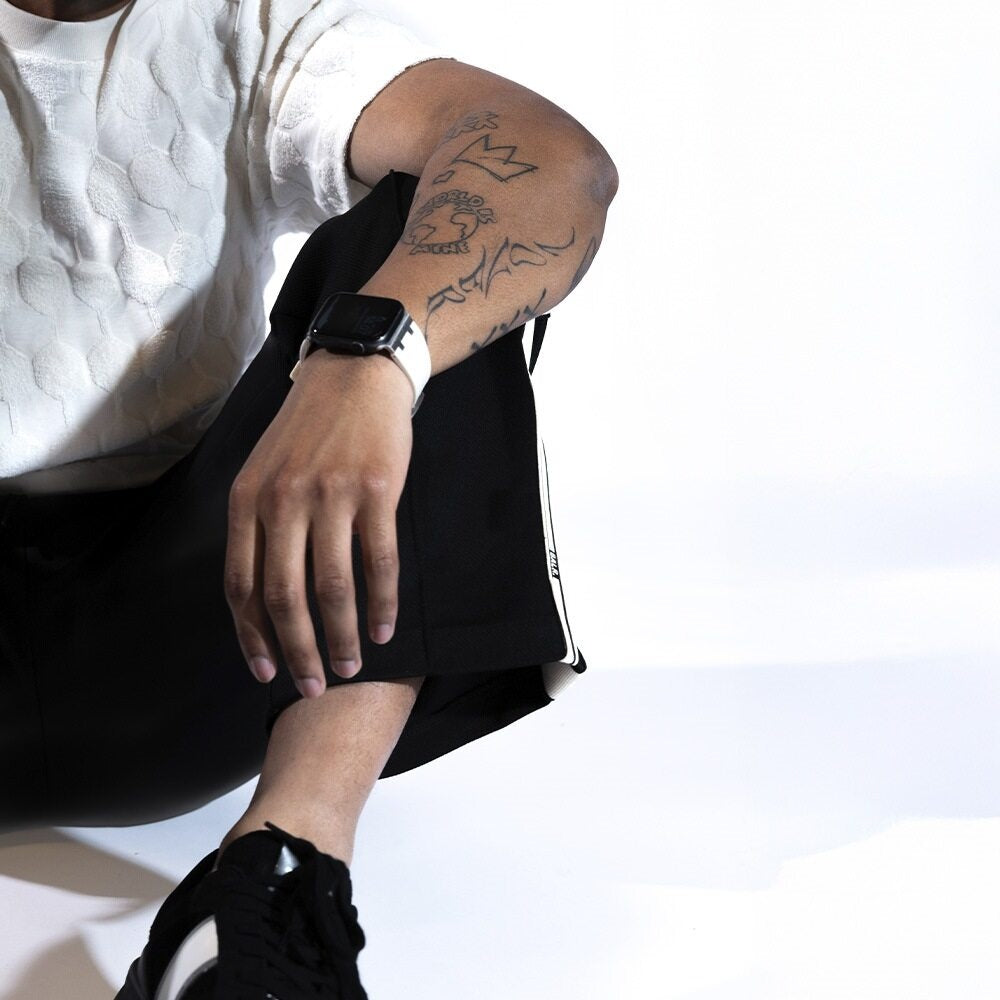 BALR. Apple Watch Ultra Liquid Silicone Strap (Beige/Titanium)