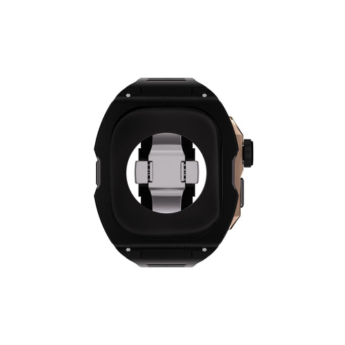Reqior Apple Watch Ultra Case with Rubber Strap (Black/Rose Gold)