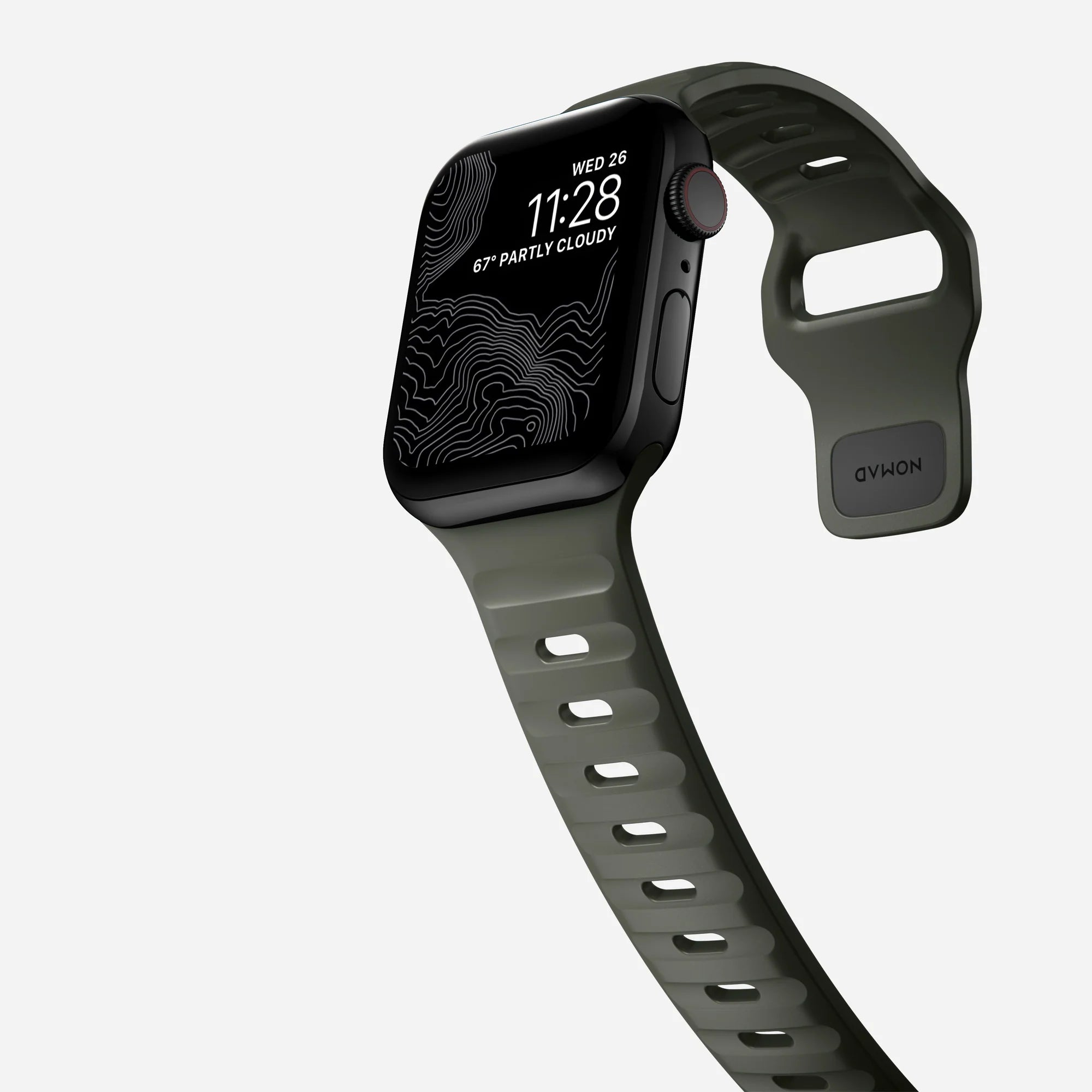 Nomad Sport Apple Watch Silicone Strap (Ash Green)