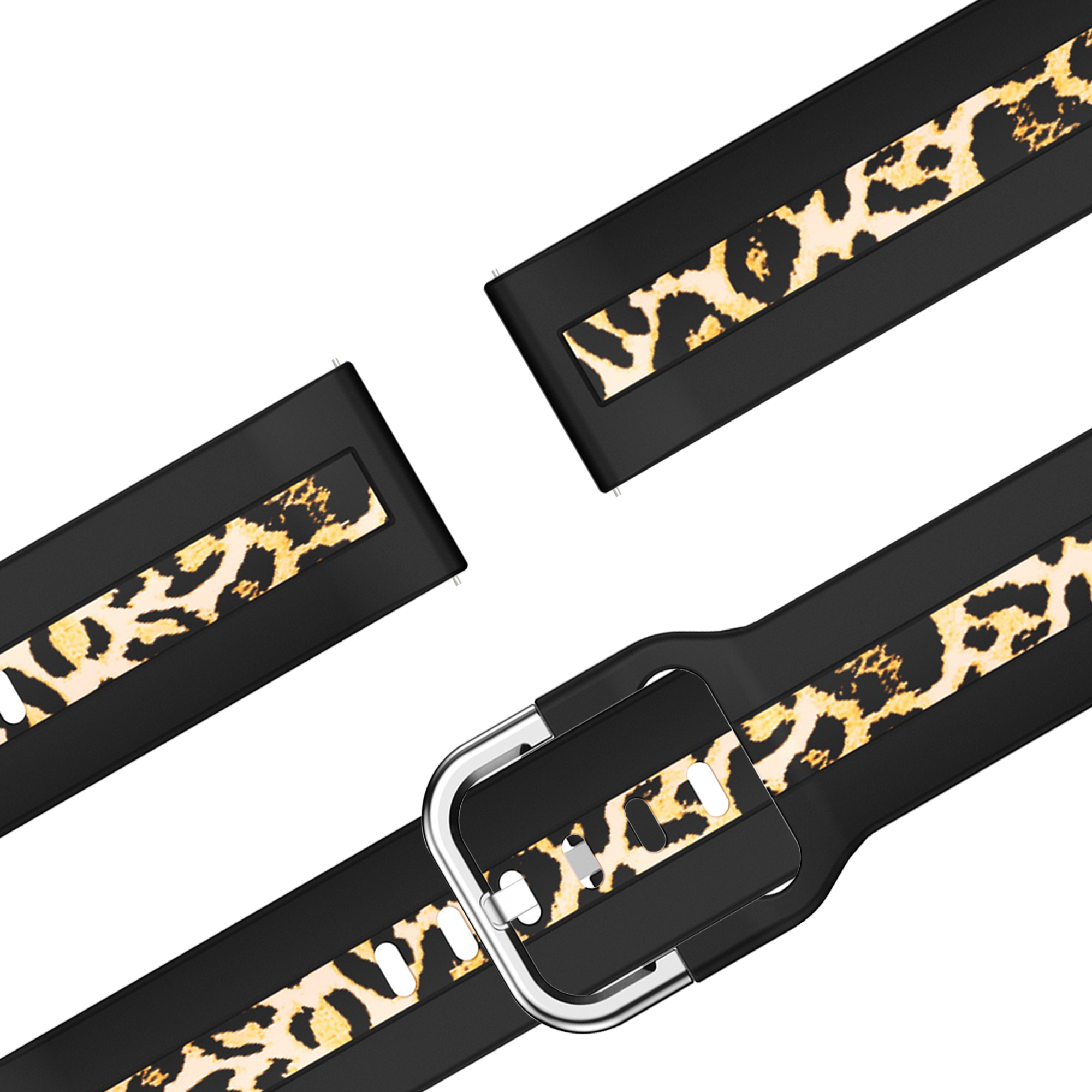 Bandz Garmin Venu SQ Dual Leopard Strap (Black)