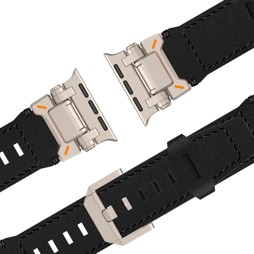Bandz Apple Watch Leather Strap 'Explorer' (Black)