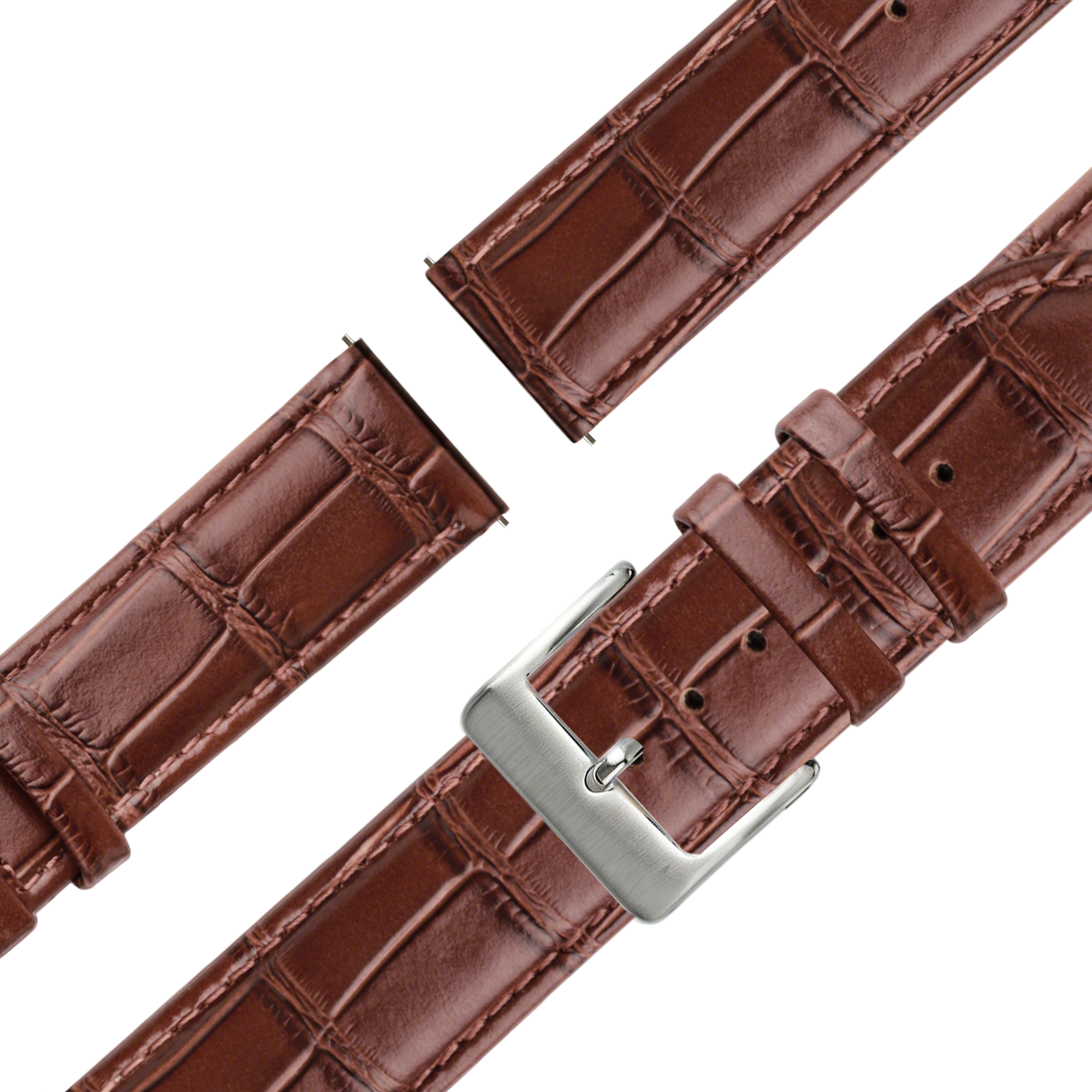 Bandz Garmin Venu 4 - 45mm Leather Strap Crocodile Grain (Brown)