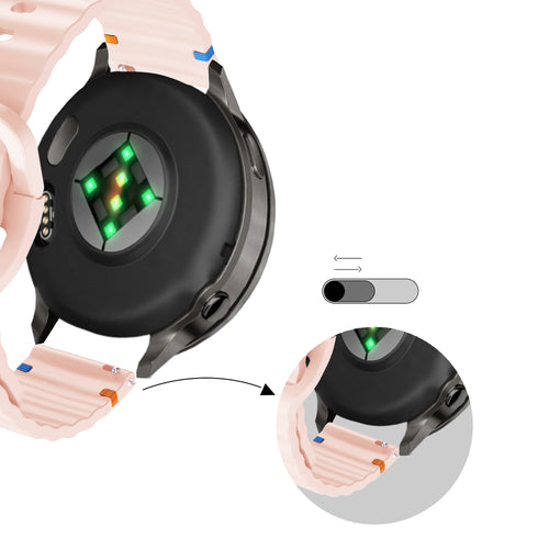 Bandz Garmin Venu 2 Plus Silicone Strap 'Wave' (Light Pink)