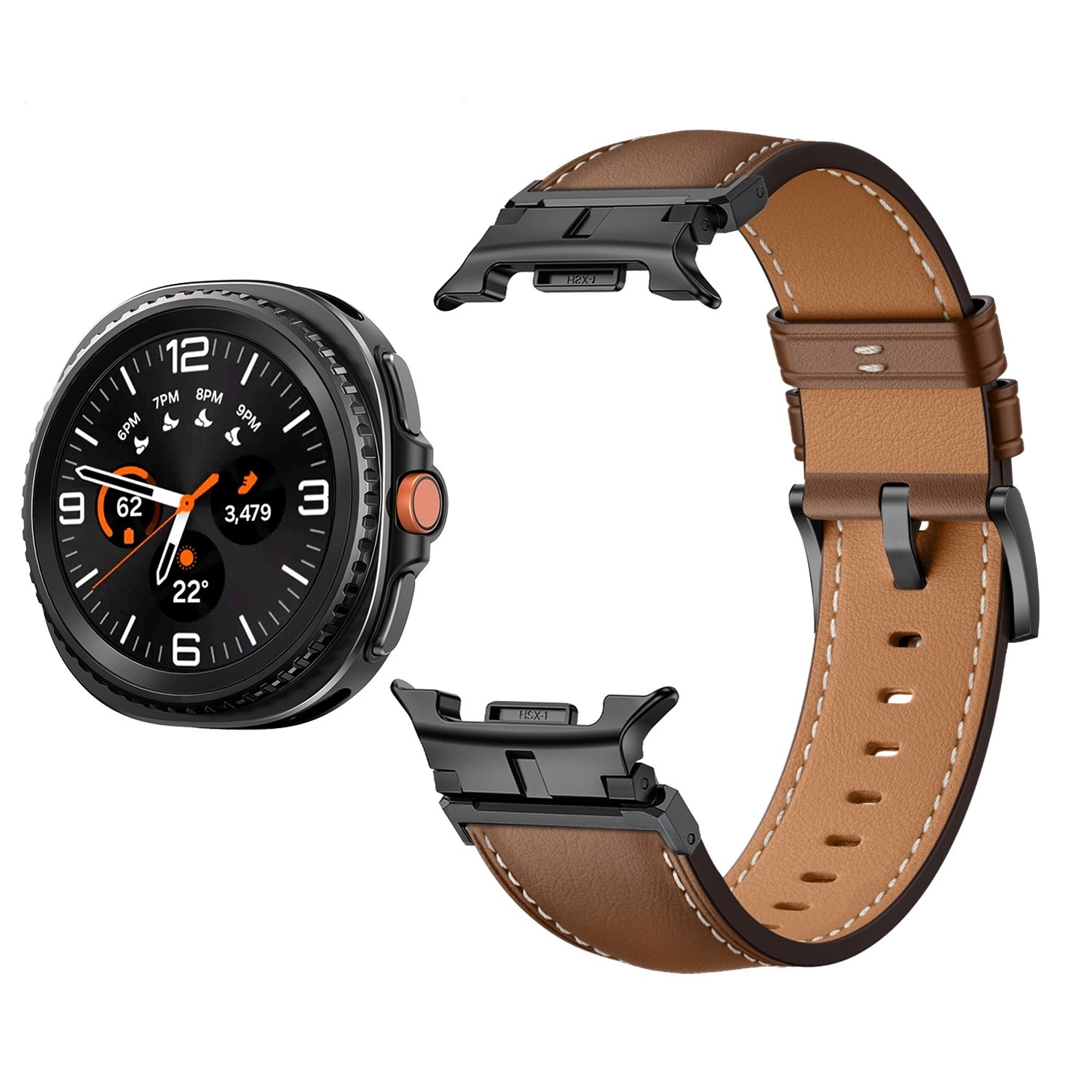 Samsung Galaxy Watch 8 - 44mm Premium Leather Strap (Brown)