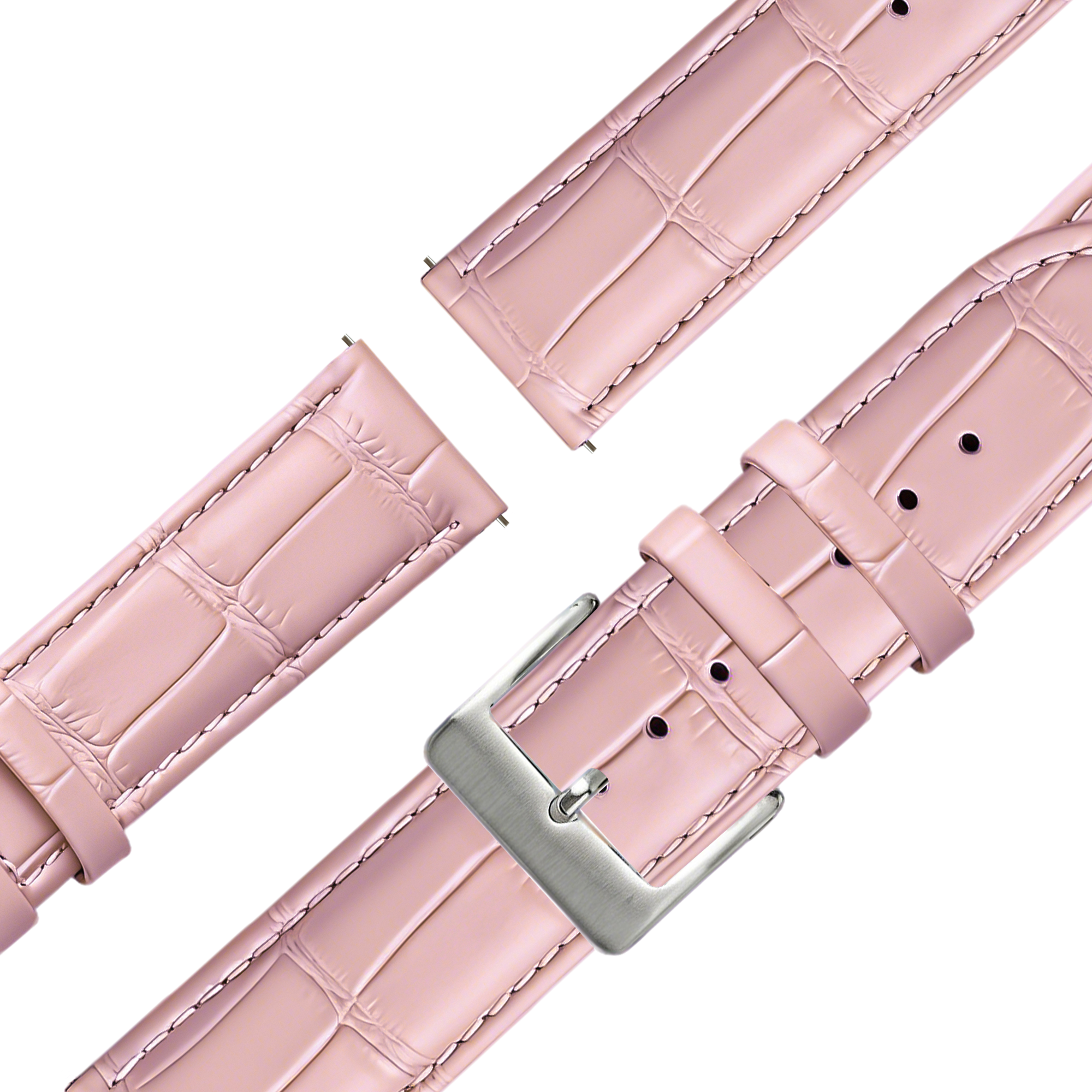 Bandz Garmin Forerunner 55 Leather Strap Crocodile Grain (Pink)