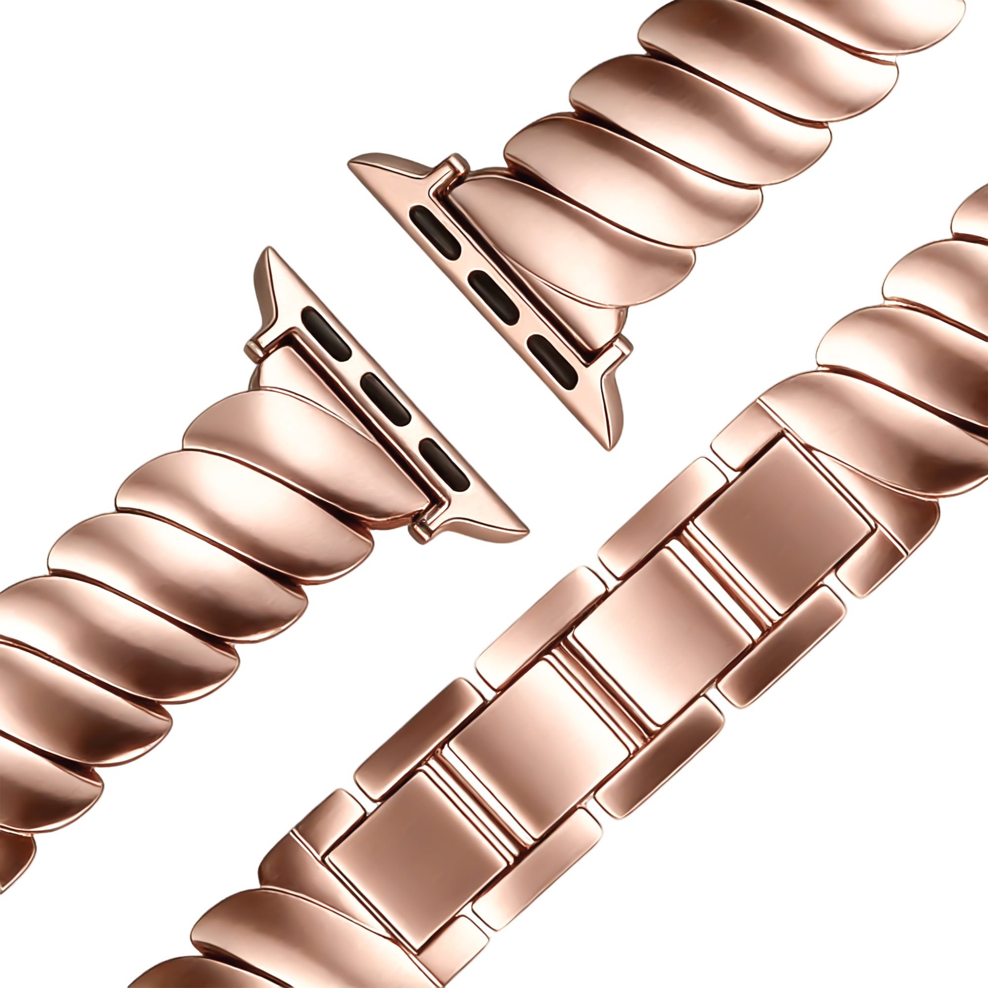 Bandz Apple Watch Premium Metal Strap 'Twisted' (Rose Gold)