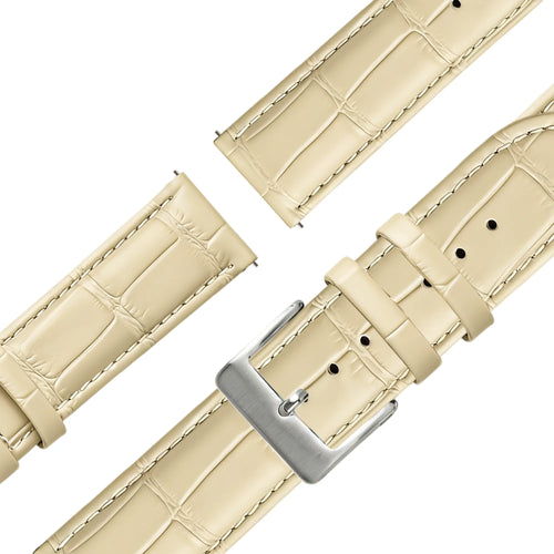 Bandz Garmin Vivomove HR Leather Strap Crocodile Grain (Beige)