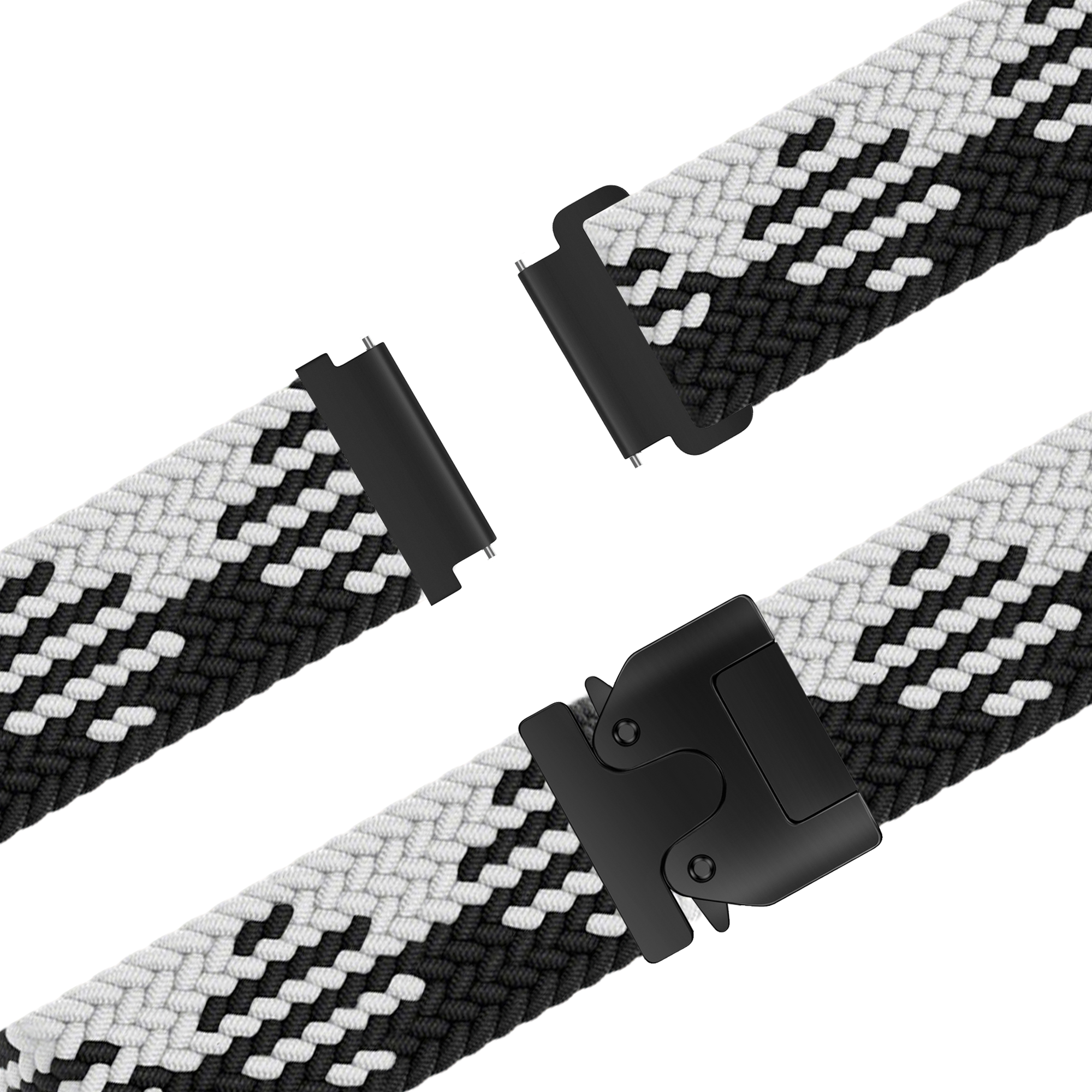 Bandz Garmin Forerunner 265s Braided Strap 'Parachute' (Black/White)