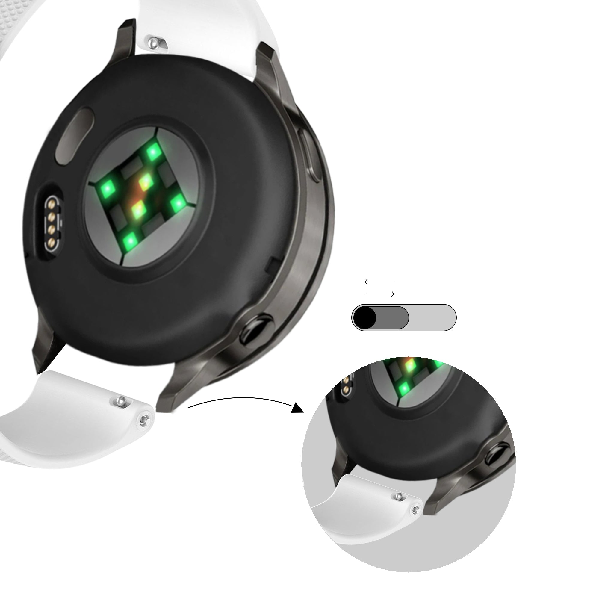 Bandz Garmin Vivoactive 4 Silicone Strap 'Premium' (White)