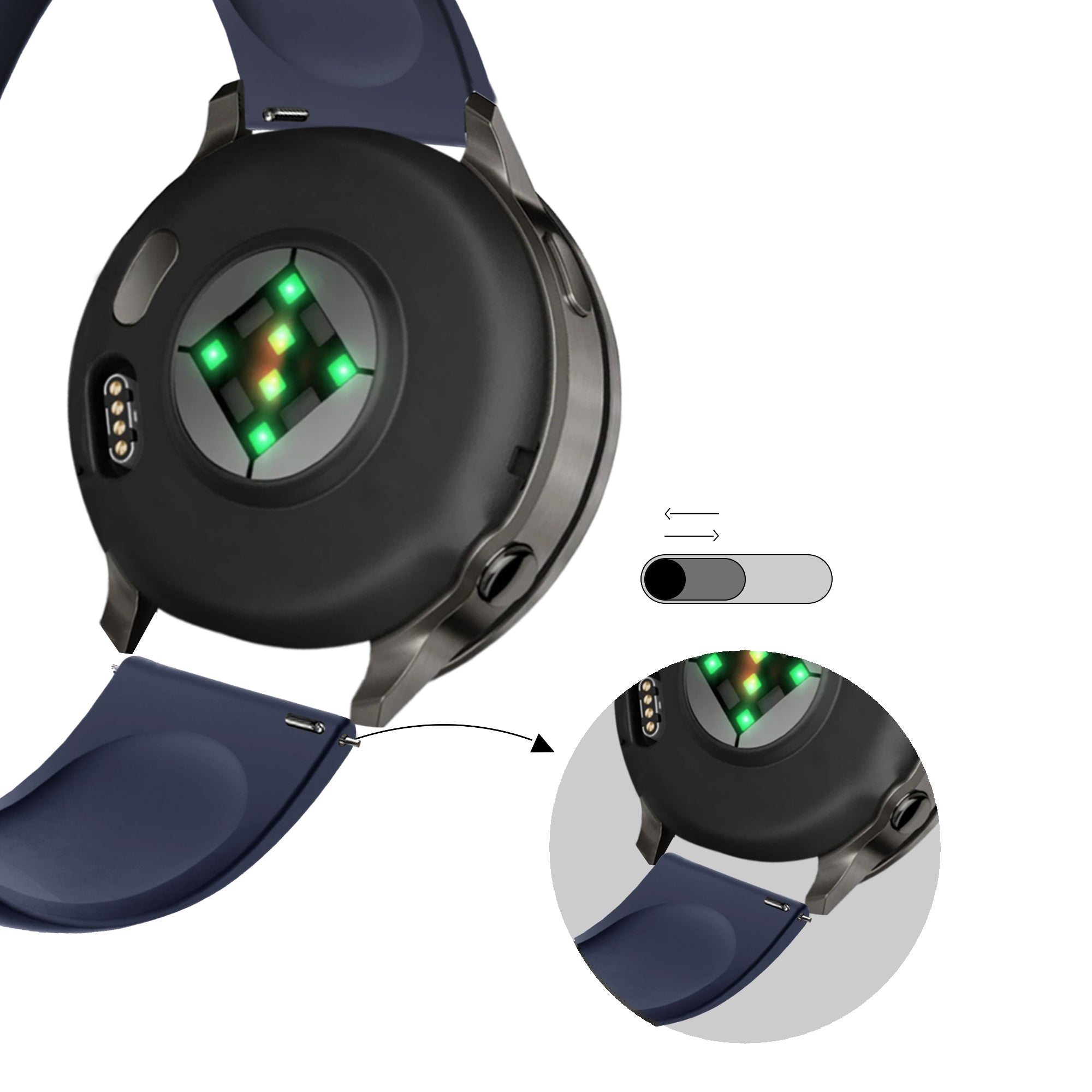 Bandz Garmin Forerunner 255s Sport Strap 'Deluxe' (Dark Blue)