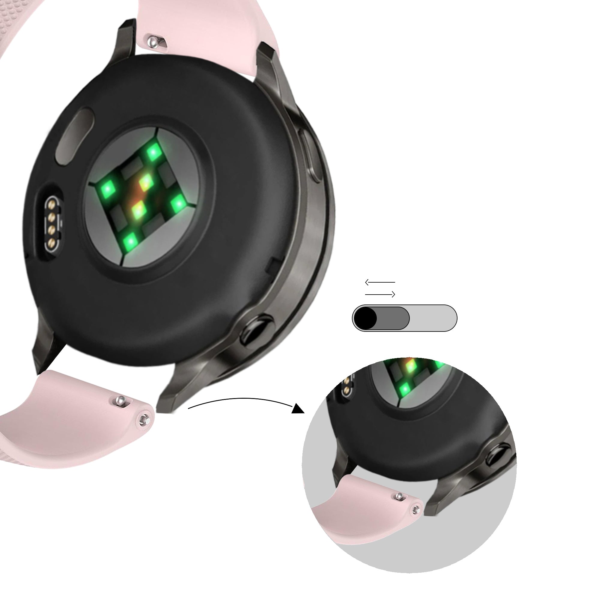 Bandz Garmin Vivoactive 4 Silicone Strap 'Premium' (Pink)