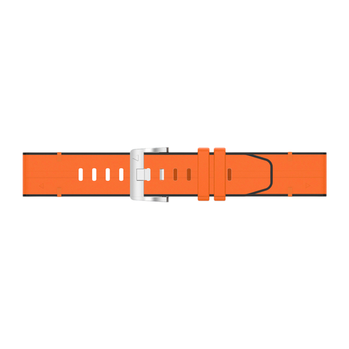 Garmin Fenix 8 - 43mm Leather Hybrid Strap (Orange)