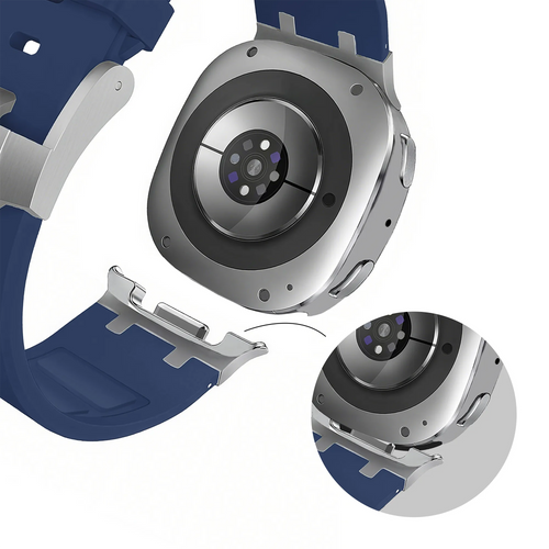Bandz Samsung Galaxy Watch 8 - 40mm Silicone Strap 'Luxe Liquid' (Dark Blue)