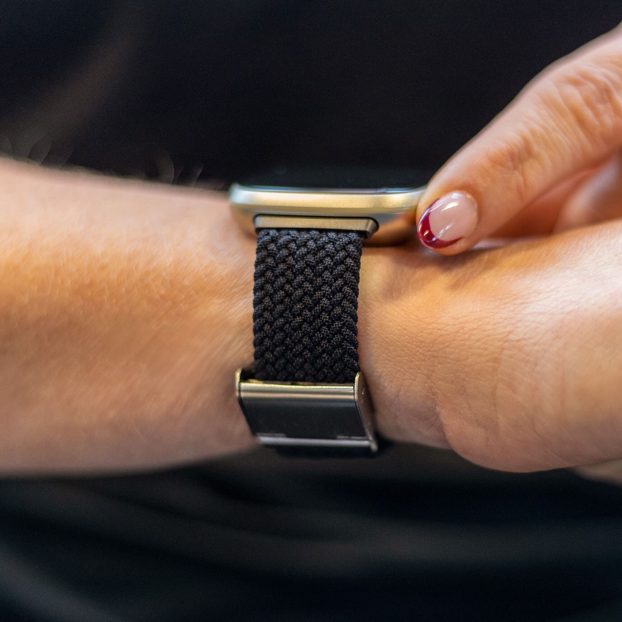 Fitbit Versa 3 Adjustable Braided Strap (Black)