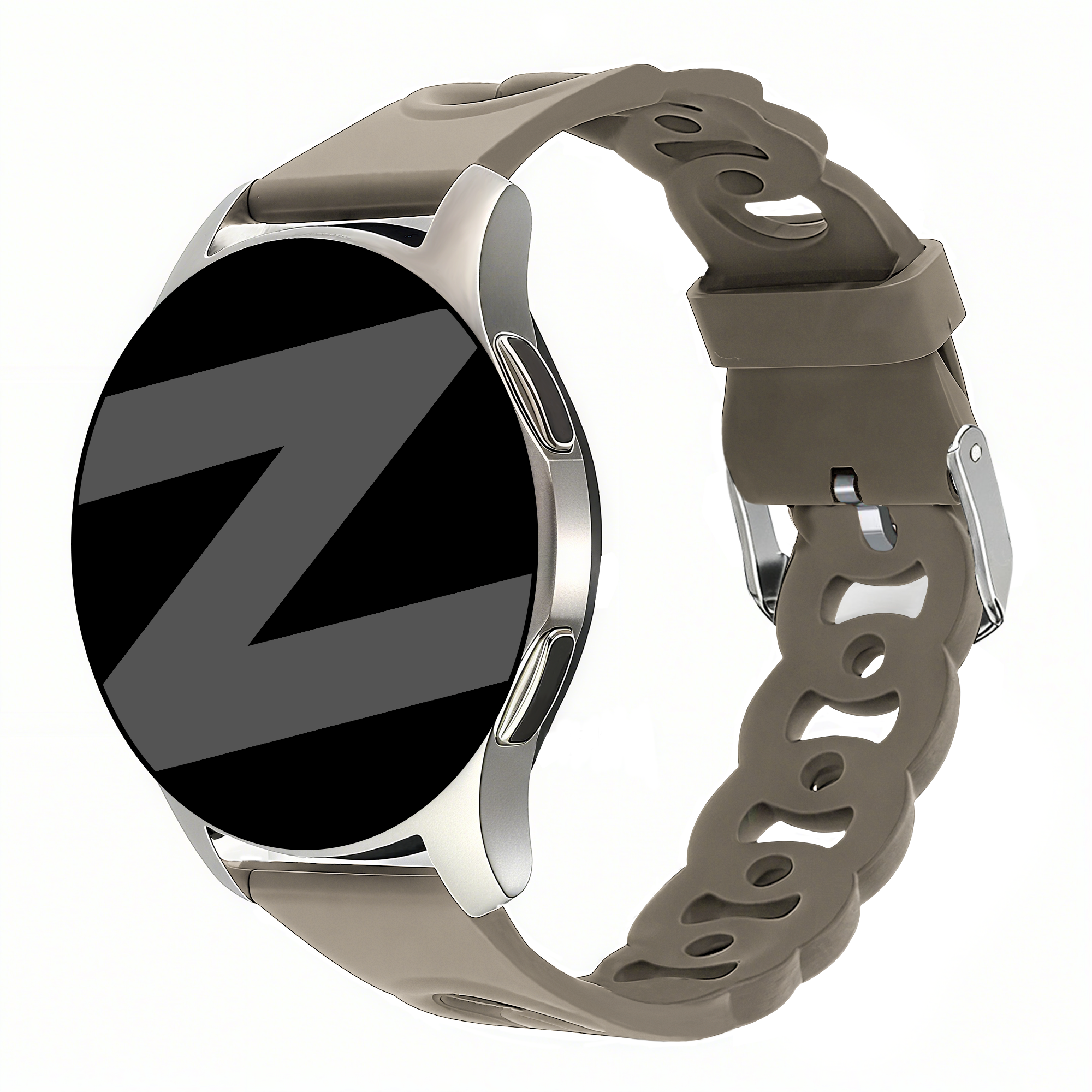 Bandz Withings ScanWatch Nova Silicone Strap 'Chains' (Beige-Brown)