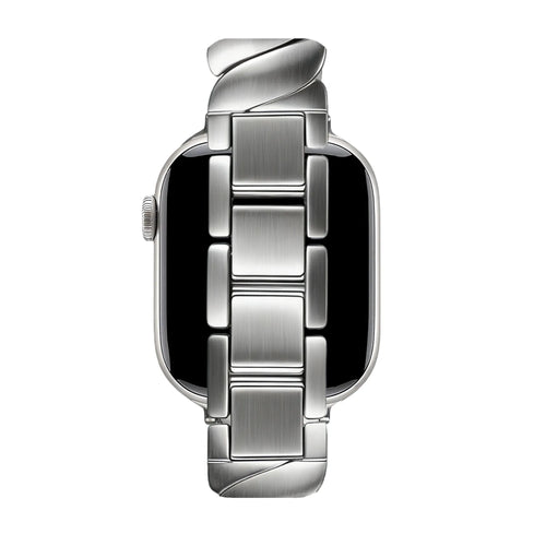 Bandz Apple Watch Premium Metal Strap 'Twisted' (Silver)