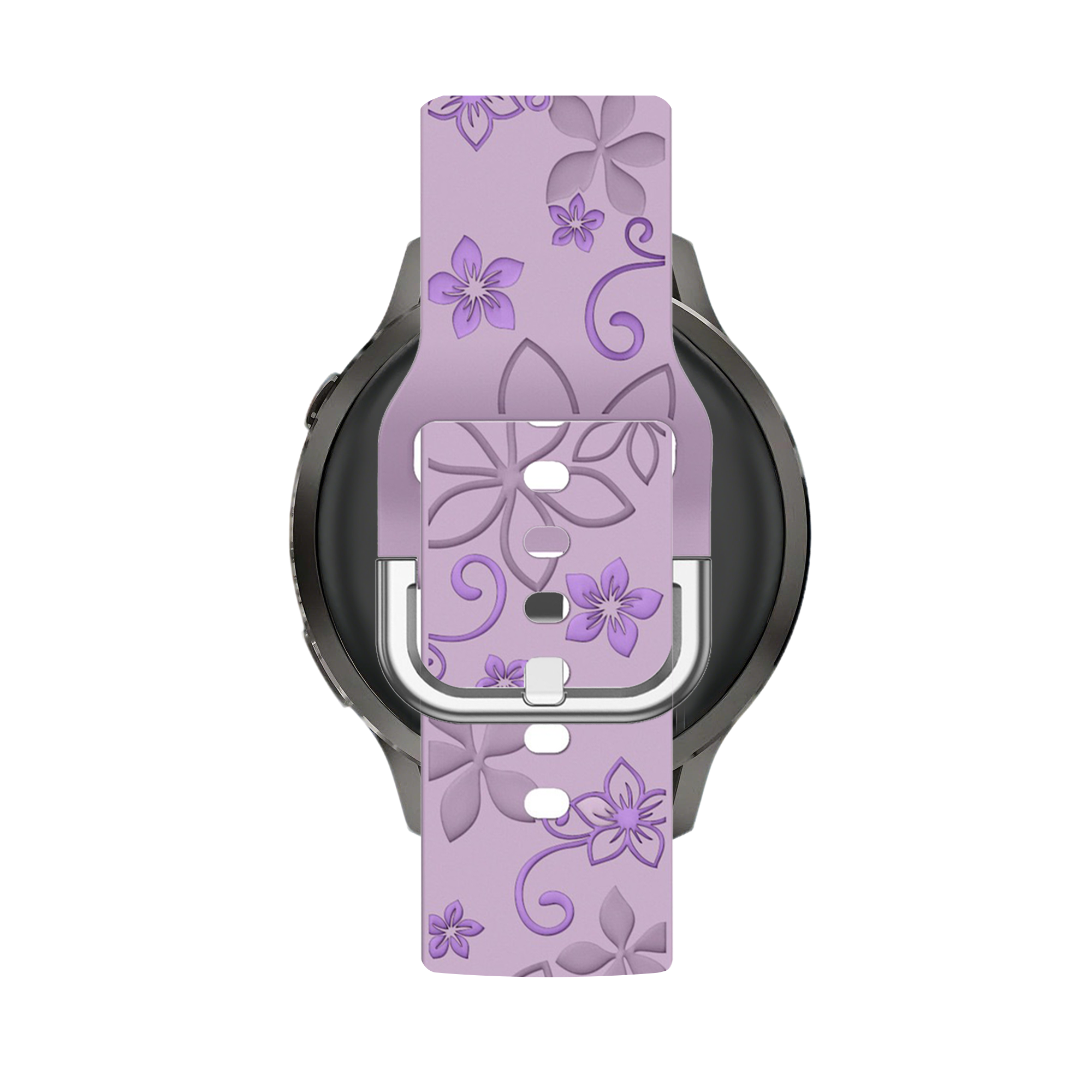 Bandz Garmin Forerunner 255s Silicone Strap 'Flowers' (Lilac/Purple)