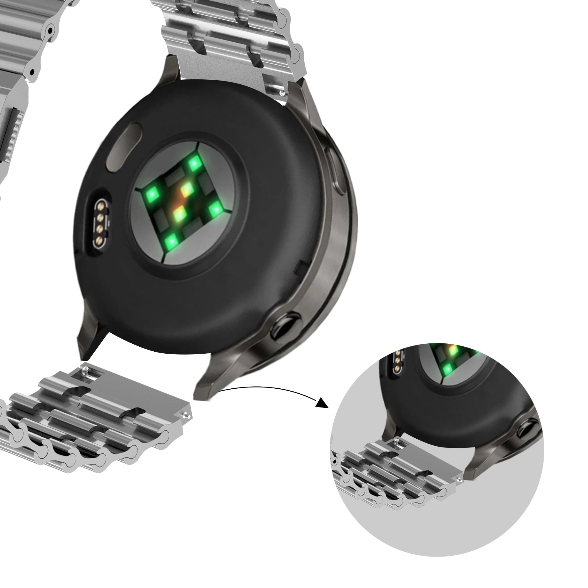 Bandz Xiaomi Watch 5 Premium Steel Strap 'Ocean' (Titanium)