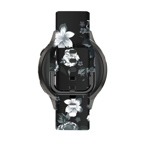 Bandz Garmin Venu 4 - 41mm Silicone Strap 'Grey Flower'