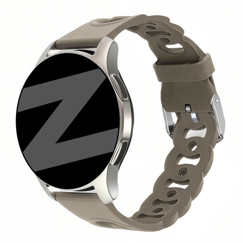 Bandz Samsung Galaxy Watch Active Silicone Strap 'Chains' (Beige-Brown)