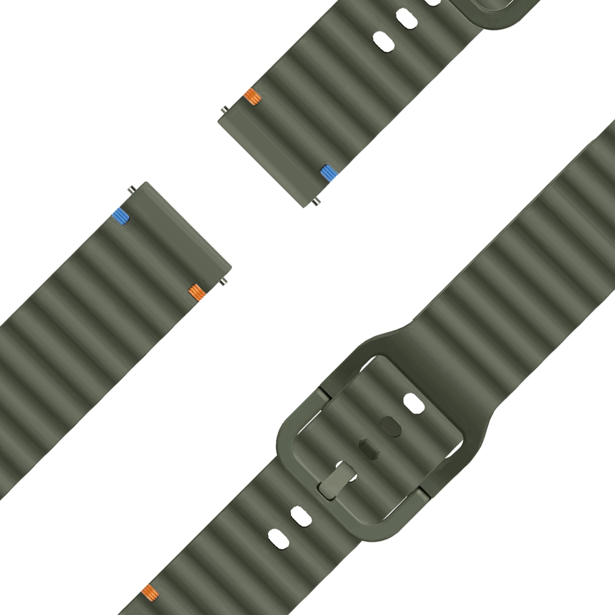 Bandz Garmin Vivoactive 3 Silicone Strap 'Wave' (Army Green)