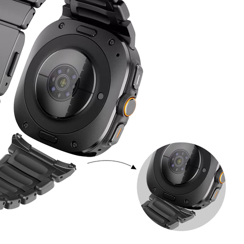 Bandz Samsung Galaxy Watch Ultra Titanium Strap 'Hybrid' (Black)