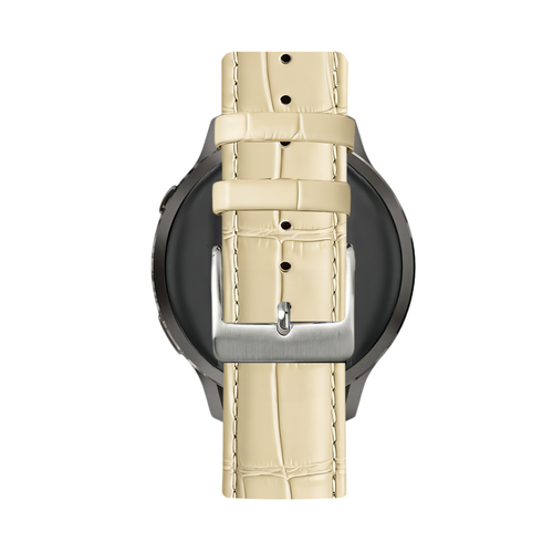 Bandz Garmin Vivomove HR Leather Strap Crocodile Grain (Beige)