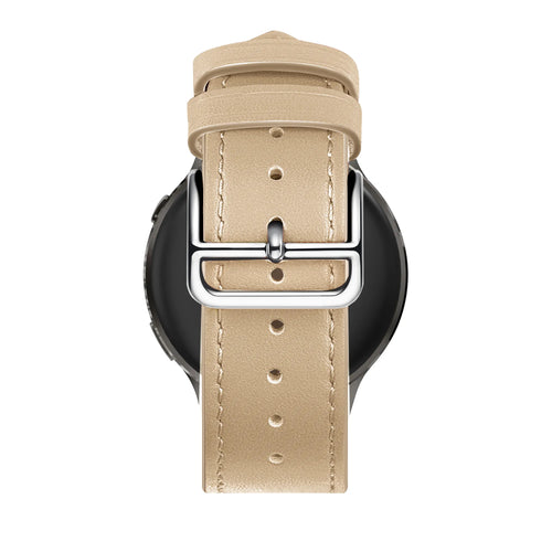 Bandz Garmin Forerunner 255s Leather Strap 'Deluxe' (Milk Tea)