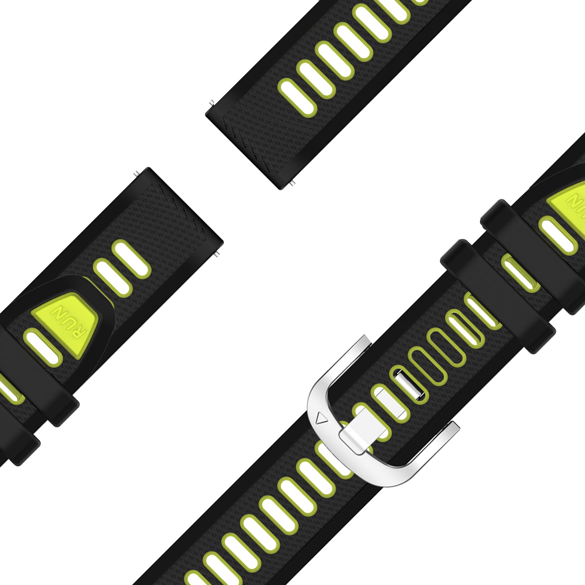 Bandz Garmin Venu 2s Sport Strap with Buckle (Black/Yellow)
