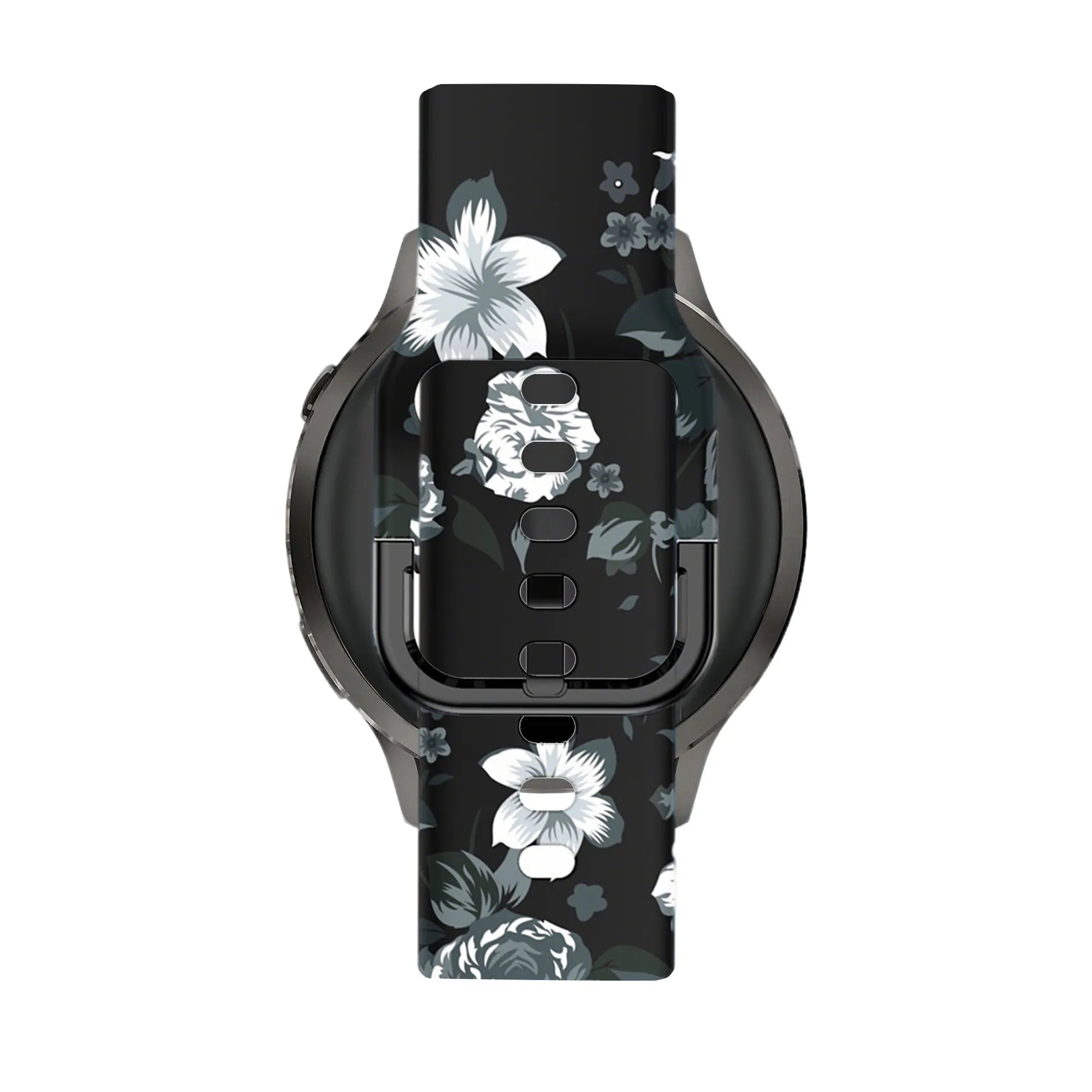 Bandz Garmin Forerunner 170 Silicone Strap (Grey Flower)