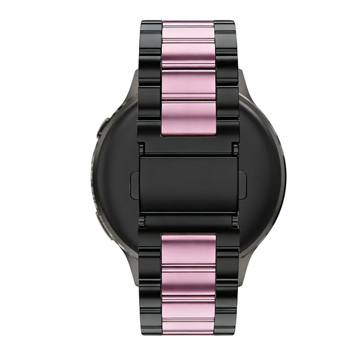 Bandz Garmin Vivomove 3s Steel Strap 'Classic' (Black/Pink)