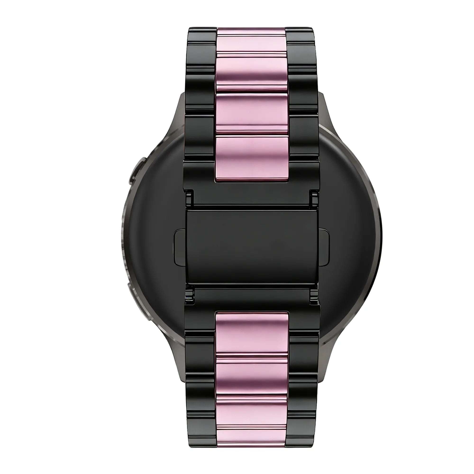 Bandz Garmin Vivomove 3s Steel Strap 'Classic' (Black/Pink)