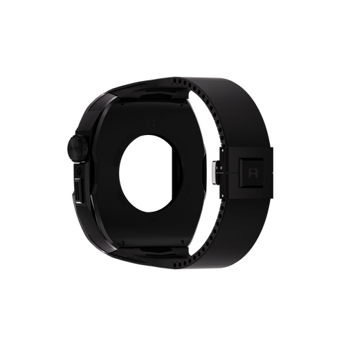 Reqior Apple Watch 45mm Case with Rubber Strap (Black)