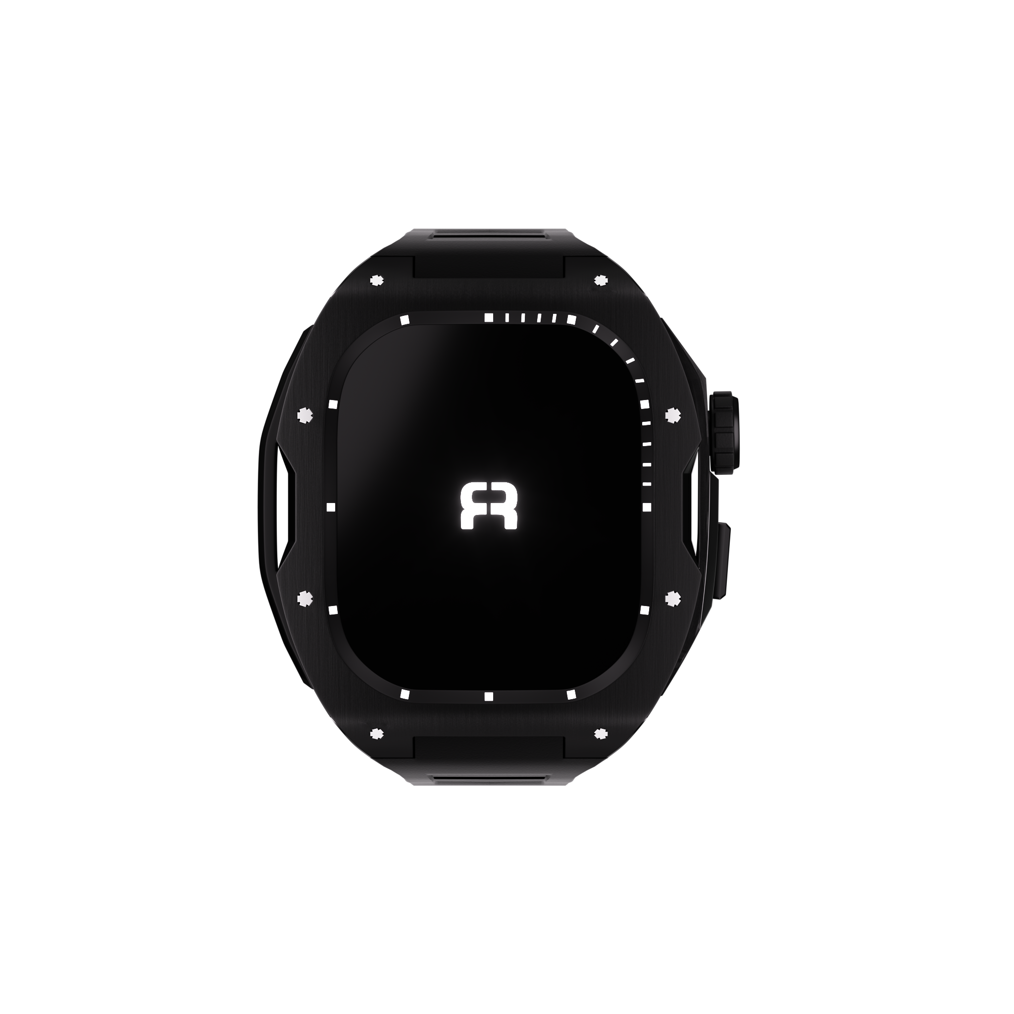 Reqior Apple Watch 45mm Case with Rubber Strap (Black)