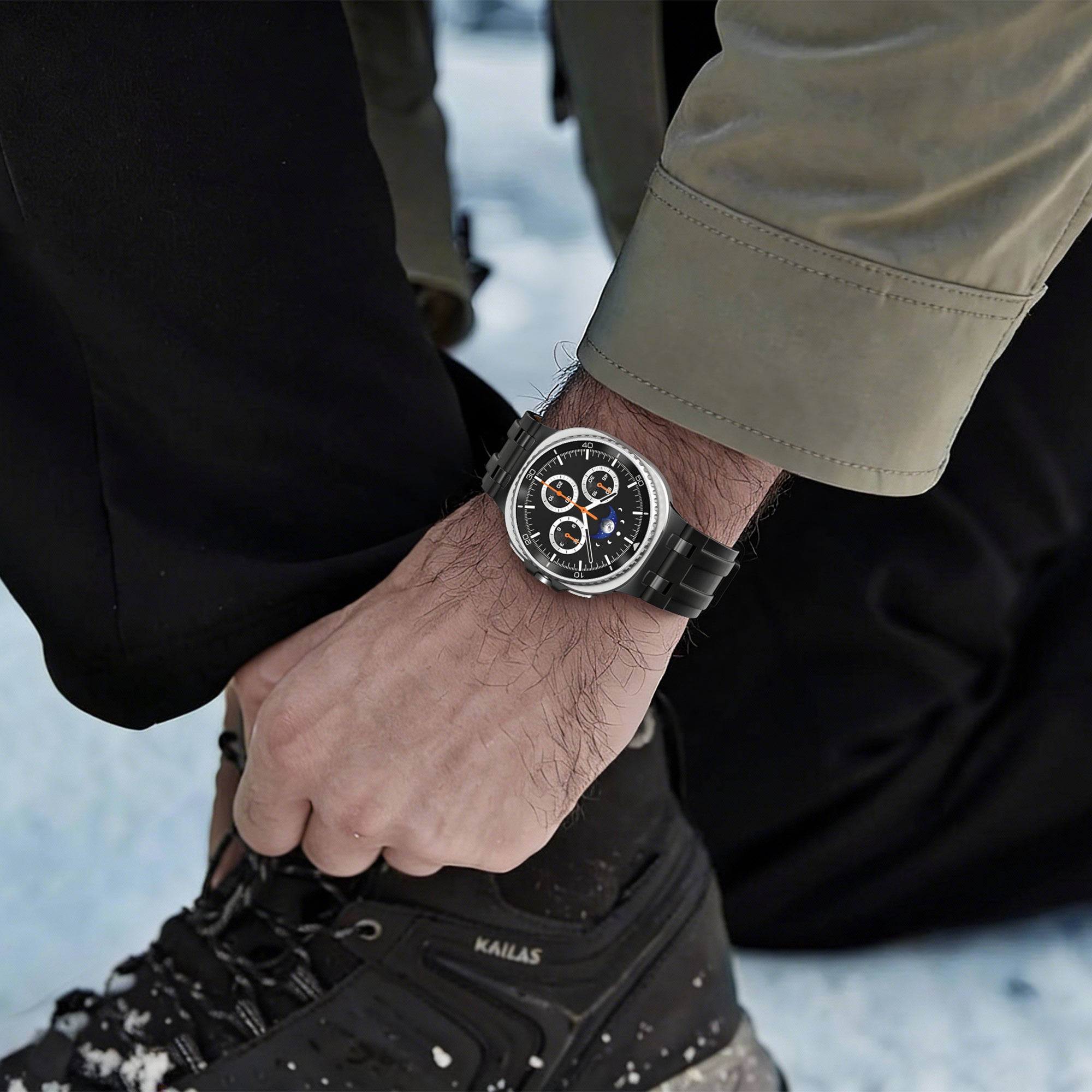 Samsung Galaxy Watch 8 - 44mm Solid Leather Strap (Black)