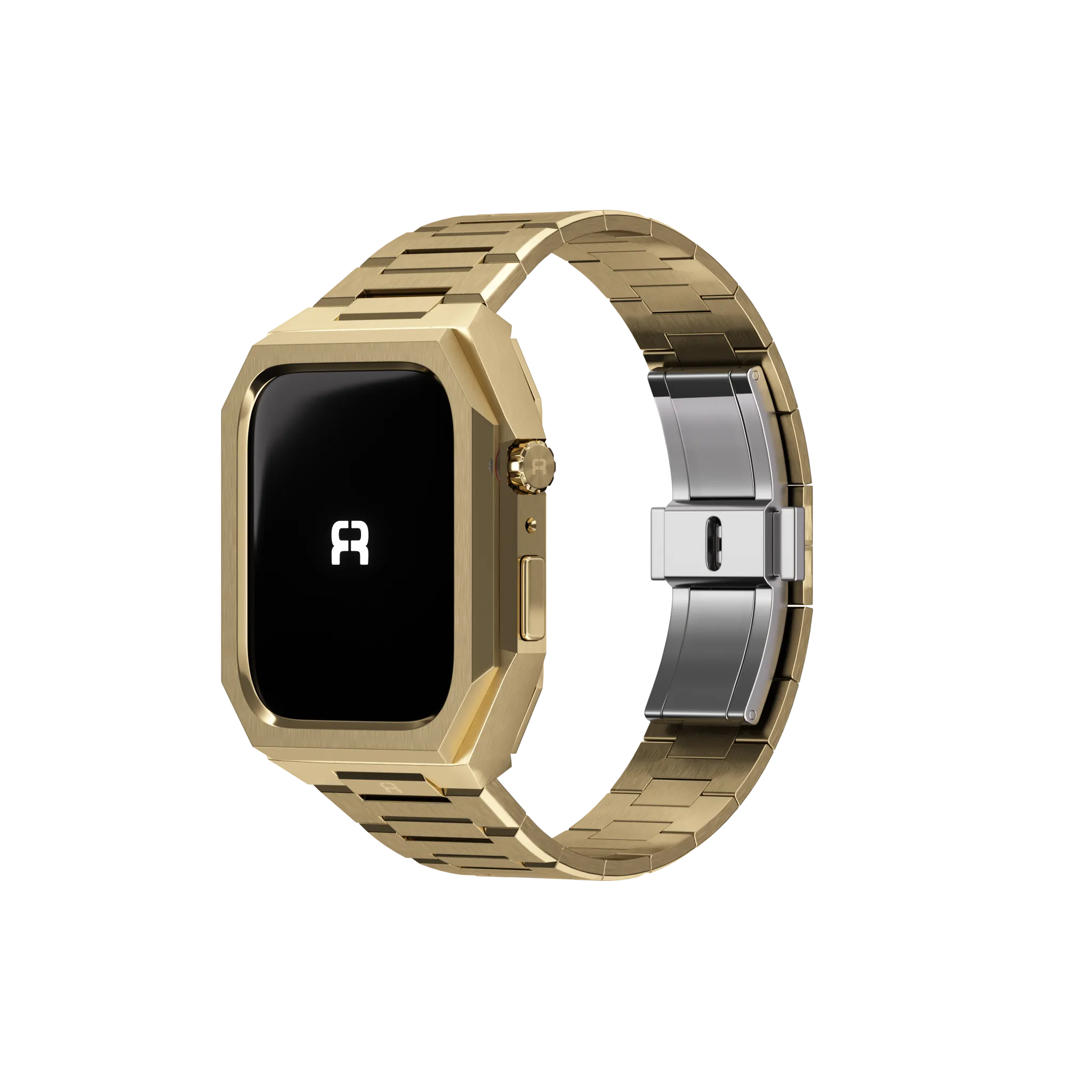 Reqior Apple Watch 45mm Case with Steel Strap 'Nautilus' (Gold)