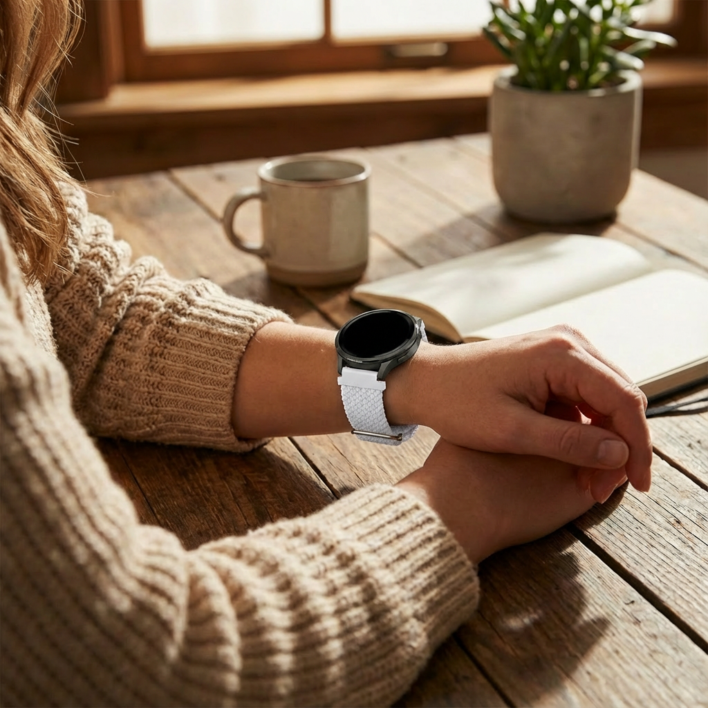 Bandz Garmin Vivomove 3s Adjustable Braided Strap (White)