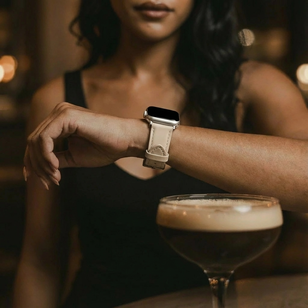 Apple Watch Slimfit Leather Strap (Milk Tea)