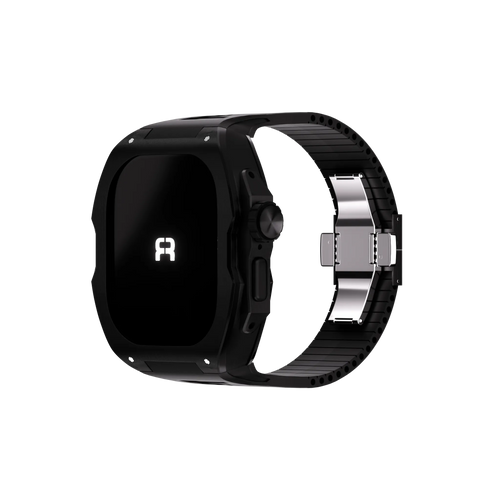 Reqior Apple Watch Ultra Case with Rubber Strap (Black)