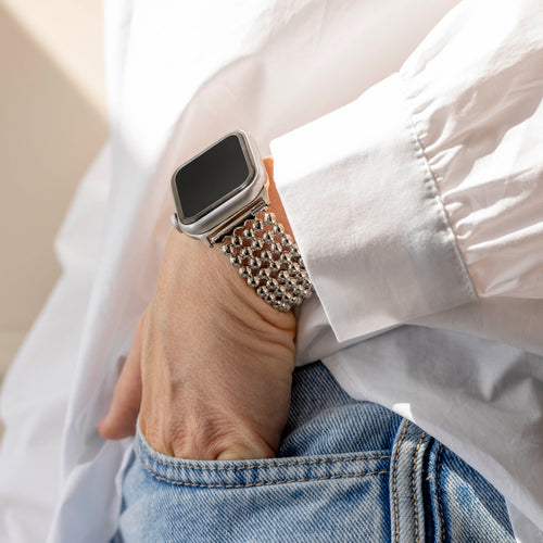 Apple Watch Ultra Beaded Steel Strap (Silver)