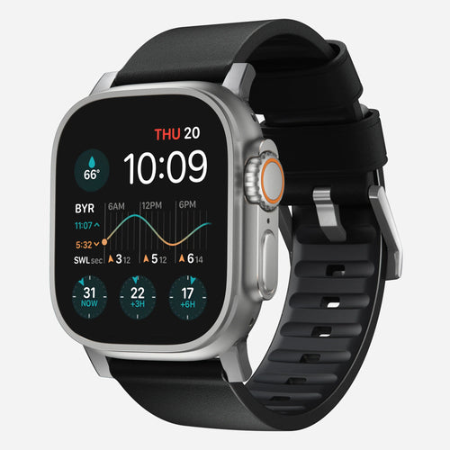 Nomad Active Pro Apple Watch Hybrid Strap (Black/Silver)