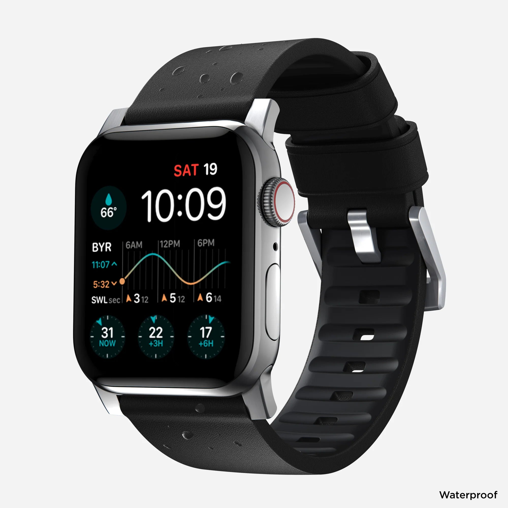 Nomad Active Pro Apple Watch Hybrid Strap (Black/Silver)