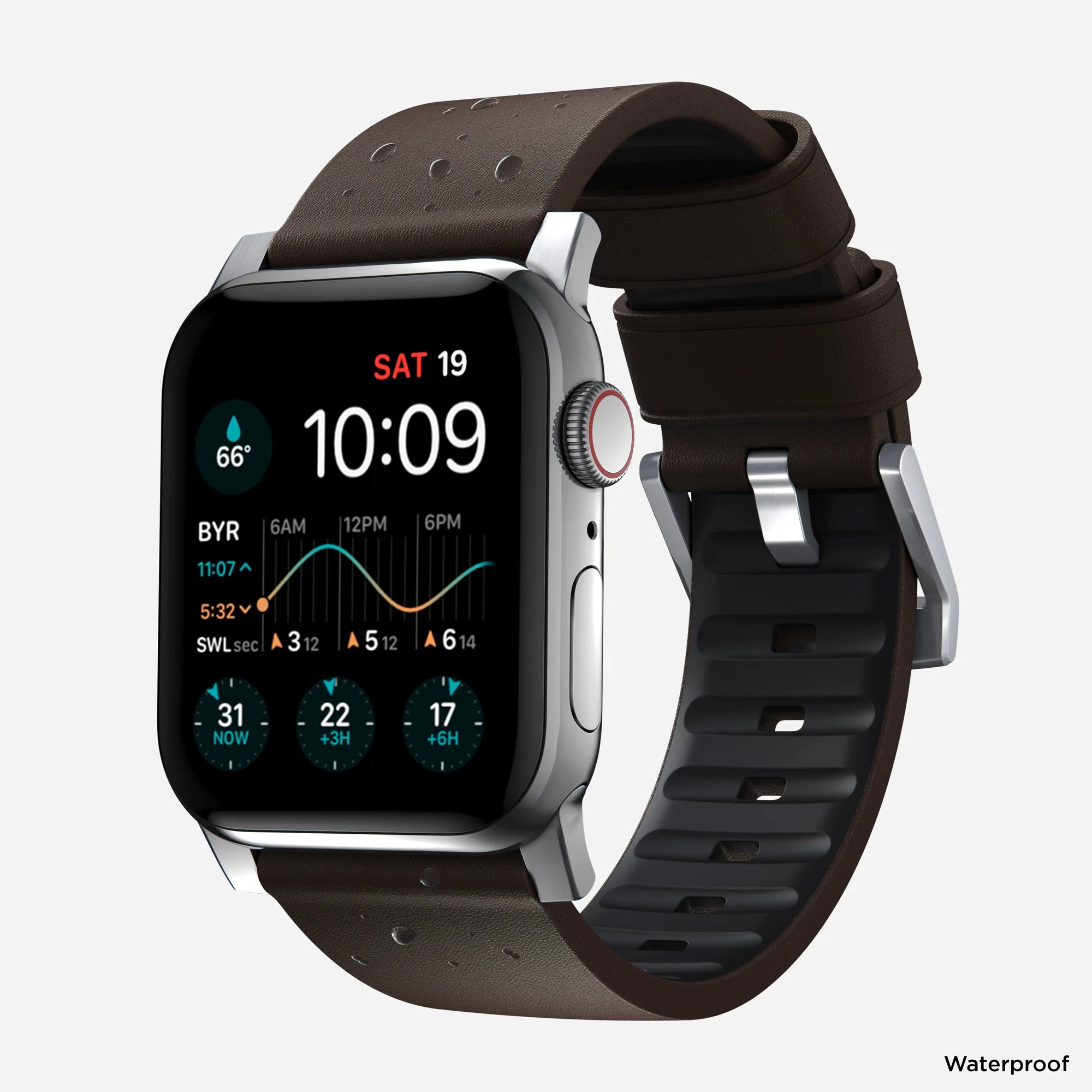 Nomad Active Pro Apple Watch Hybrid Strap (Brown/Silver)