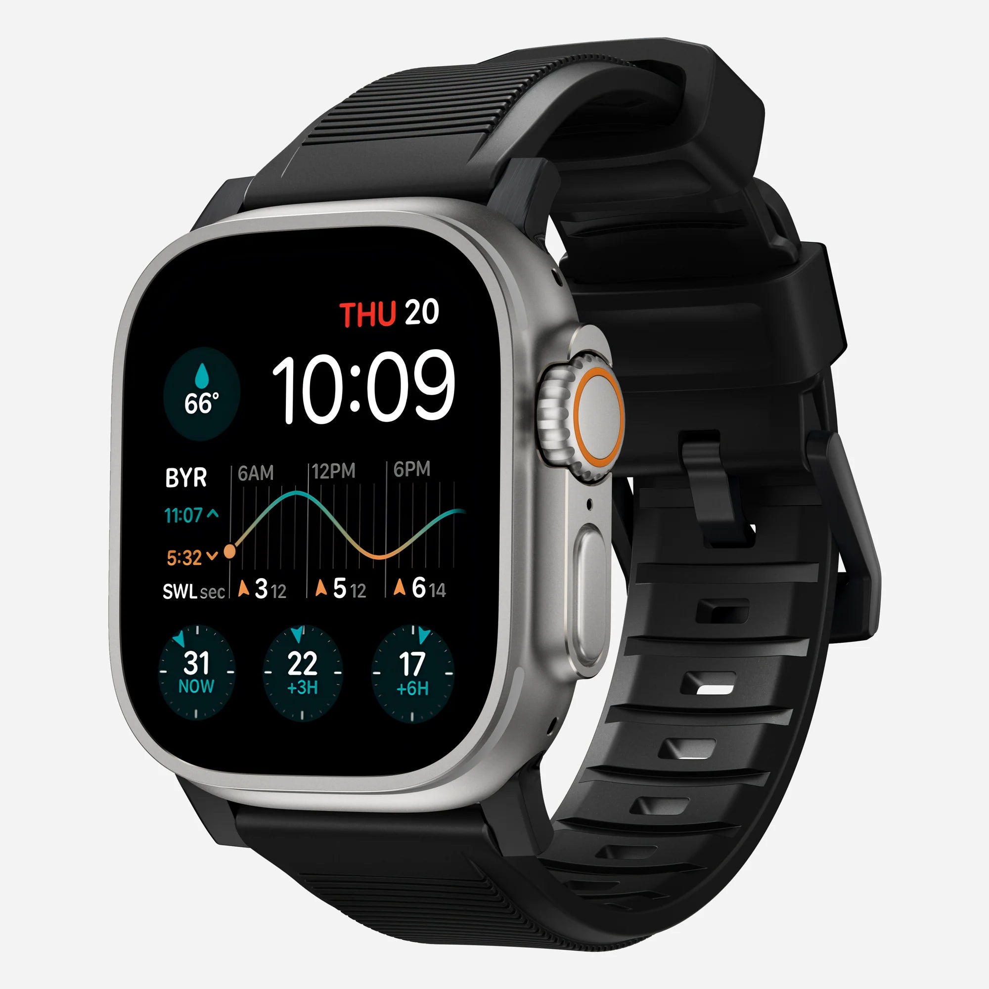 Nomad Rugged Apple Watch Silicone Strap (Black)