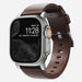 Nomad Modern Apple Watch Leather Strap (Brown/Silver)