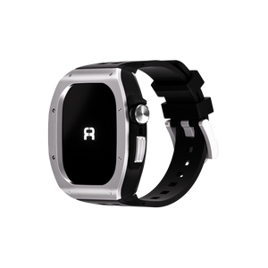 Reqior Apple Watch 45mm Polymer and Metal Case with Rubber Strap (Silver)