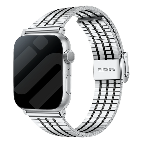 Apple Watch Fine Steel Strap (Silver/Black)