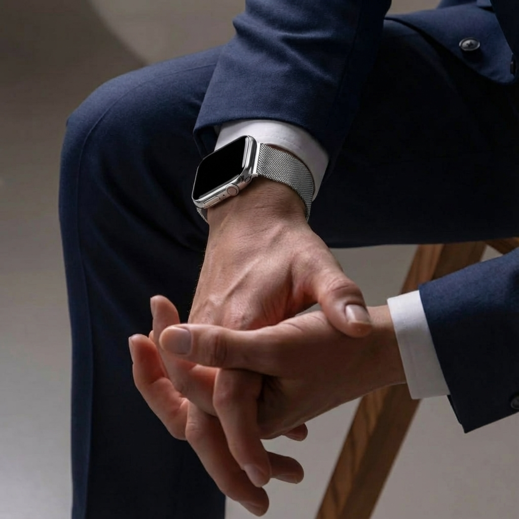 Apple Watch Milanese Strap with Buckle (Silver)