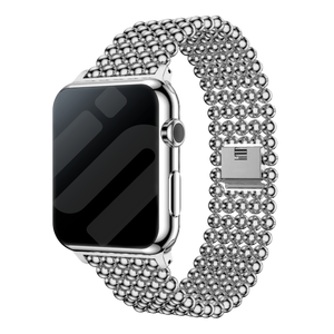 Apple Watch Beaded Steel Strap (Silver)